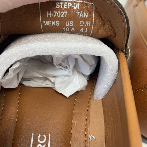 Aston Marc Step-01 Embossed Driving Loafers Men's 10.5M‎ Tan Slip-on Shoes S0693 - Picture 9 of 12